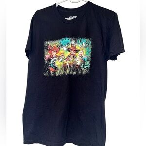Big Chris Art Alice in wonderland graphic t shirt black sz med crew neck
